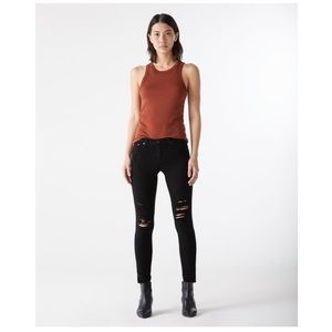 AG black skinny distressed jeans